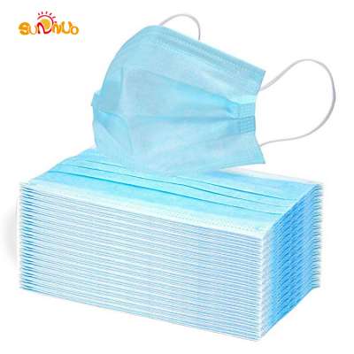 Non-woven disposable Face Mask 3ply face mask disposable with tie-on BFE>99%